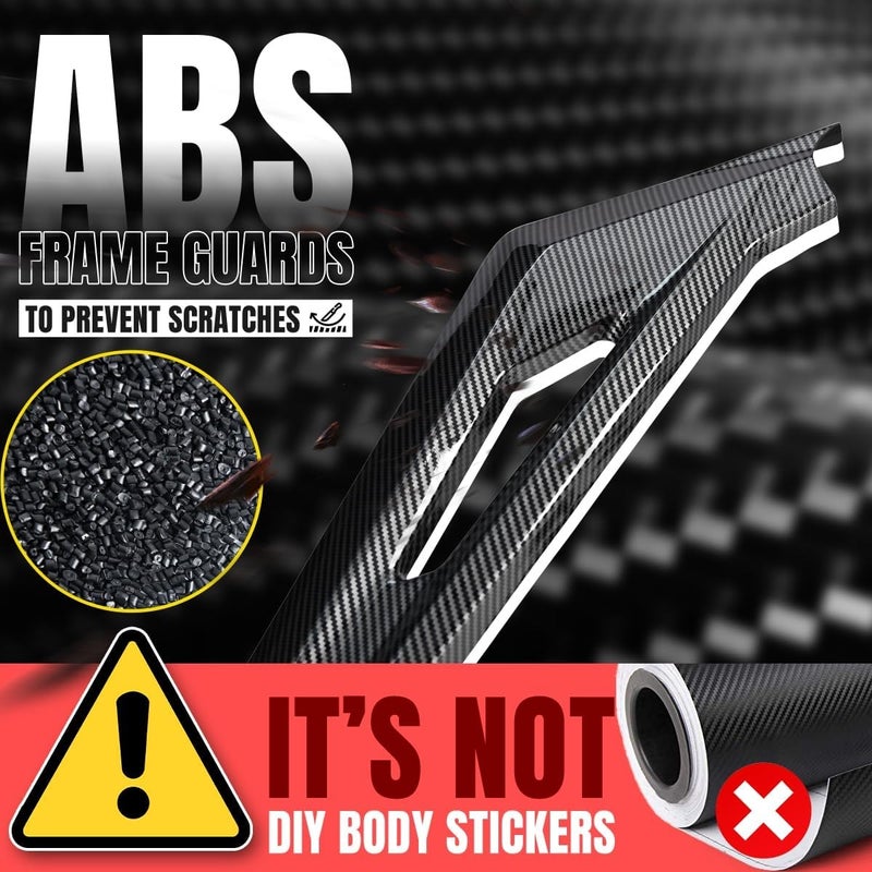 OICCTBF Frame Guards Kit,Carbon Fiber Pattern Body Frame Fairing Protective Cover Protector Guard Sticker Side Body Panel Side Spoiler Cowl Accessoires for Sur Ron Light Bee X LBX Segway X260 X160 - Image 3